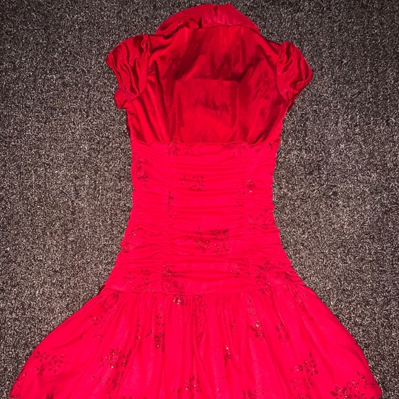 BCXGirl fancy red dress with glittery designs on - Picture 1 of 7